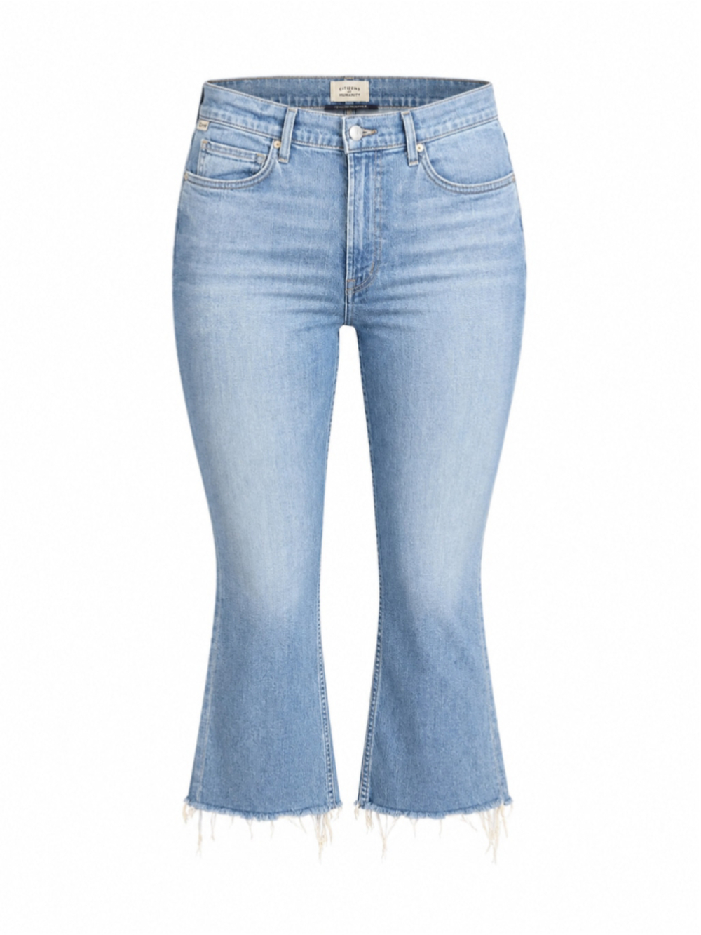 Citizens of Humanity Isola Crop Flare Jeans Women’s 31 Light Wash Raw Hem